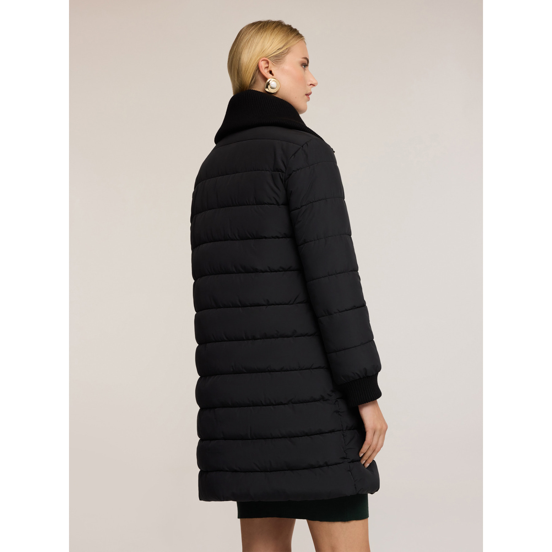 Motivi - Plumífero con cuello de punto - Negro