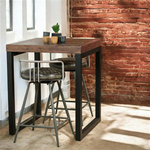 Tabouret de bar industriel brun BRISBANE