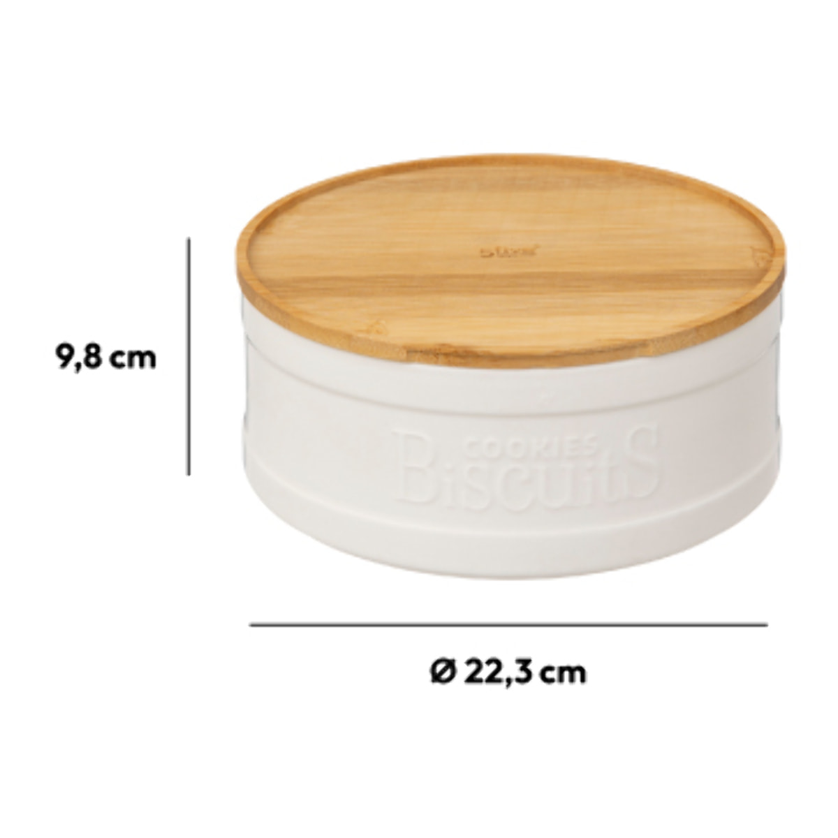 Boîte biscuits "Naturéo" en céramique blanc