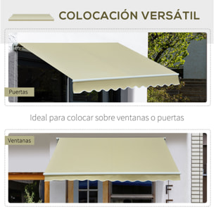 Toldo con áÂngulo Ajustable de Aluminio 2.95x2.5m Crema