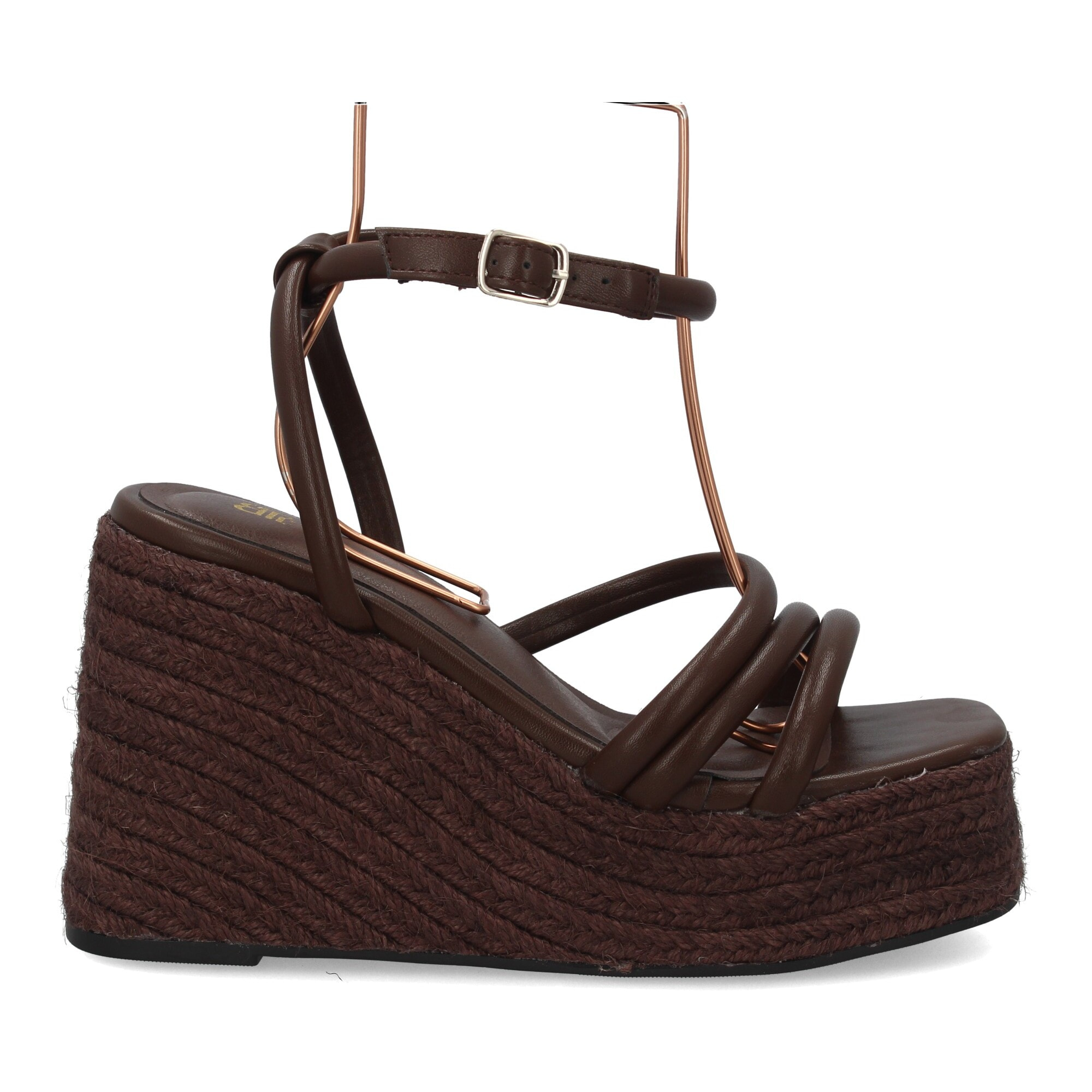 Sandalia de cuña de yute para mujer, diseño comodo y elegante con tiras cruzadas en la pala