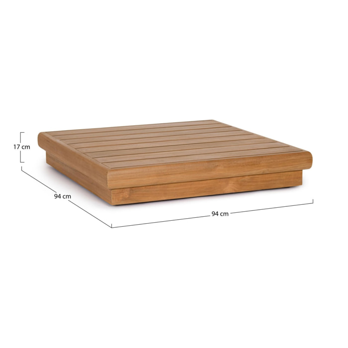 Tavolino basso BILBAO in legno teak, 94×94×17 cm