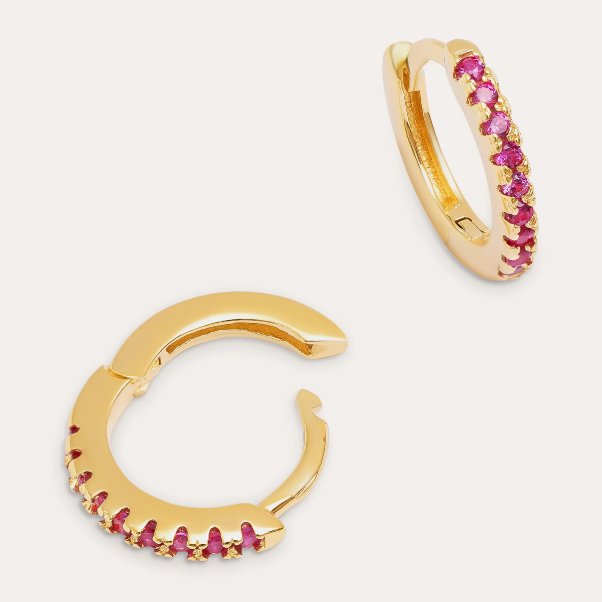 Orecchino Raspberry Argento Placcato Oro