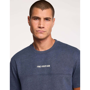 Camiseta Manga Corta Jaspeada Azul Marino - Bondi