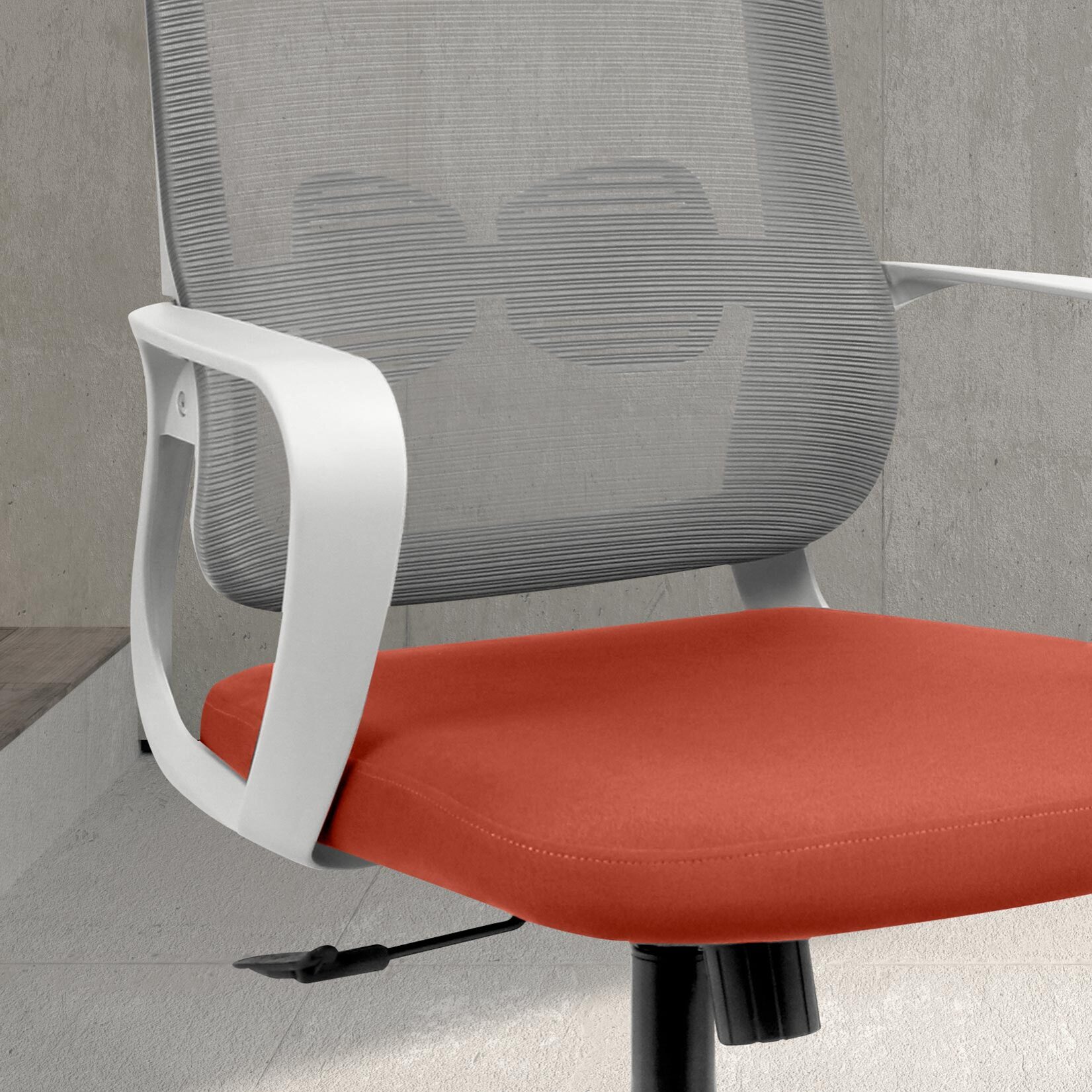 Silla de estudio Leah tela teja y gris 107x66x61 cm