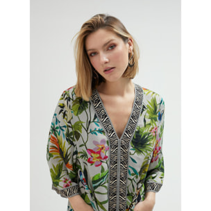 Kurta con stampa giungla