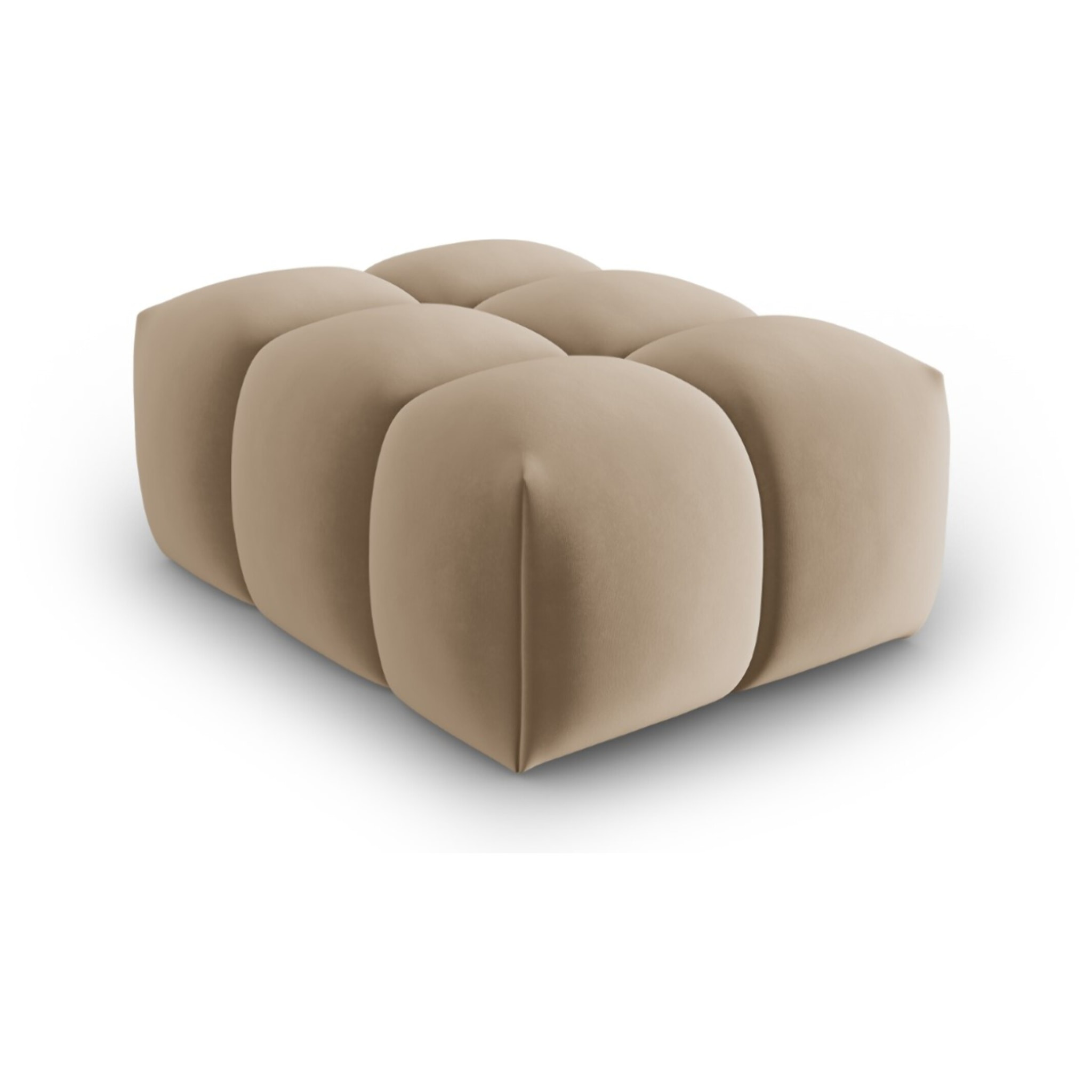 Pouf "Lorella" en velours le sable