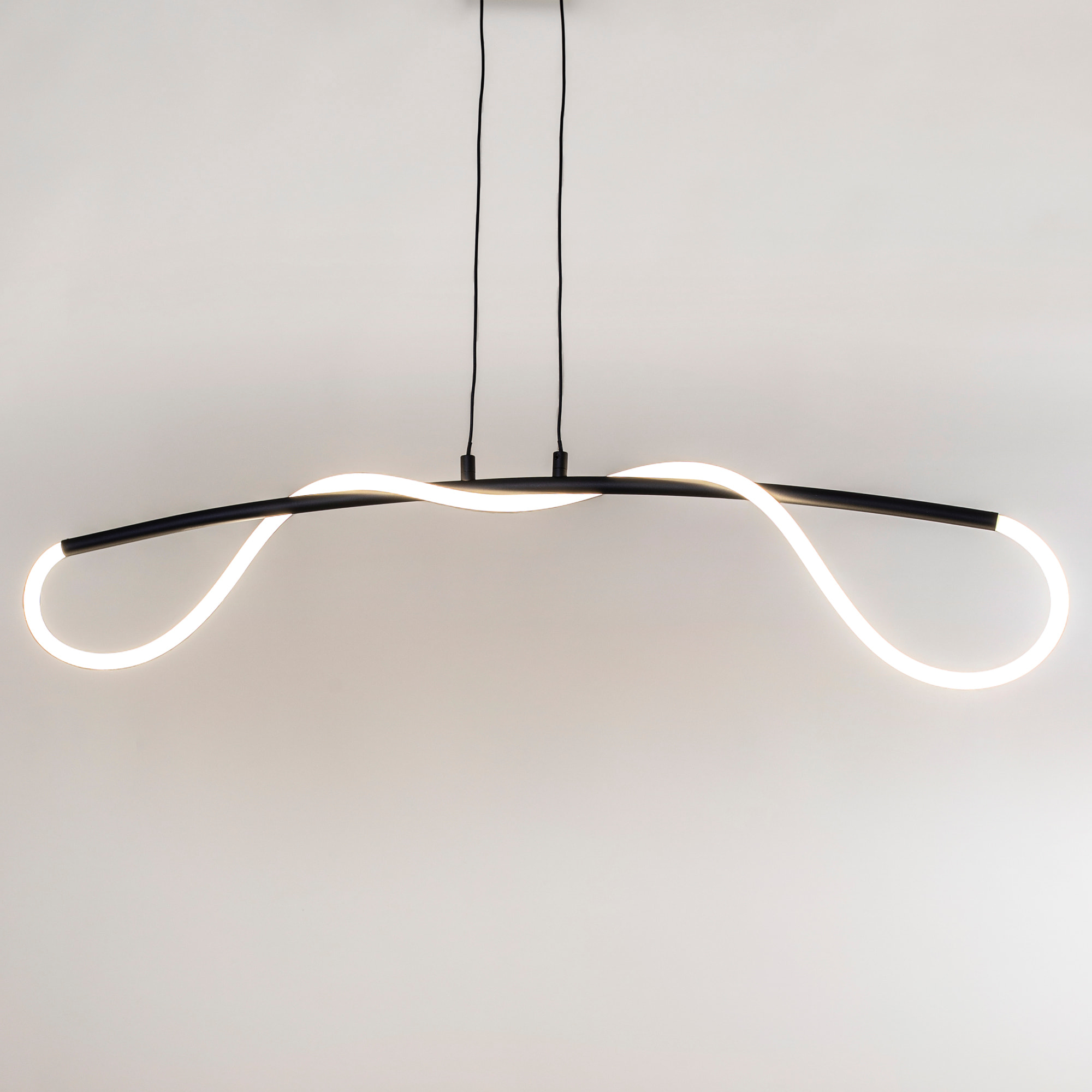 Forlight Colgante Tress LED 23.5W Blanco Neutro - 4000K Negro para Interior de Techo en Comedor, Salón, Cocina