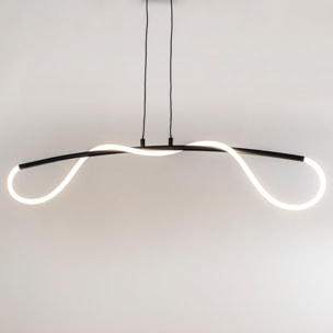 Forlight Colgante Tress LED 23.5W Blanco Neutro - 4000K Negro para Interior de Techo en Comedor, Salón, Cocina
