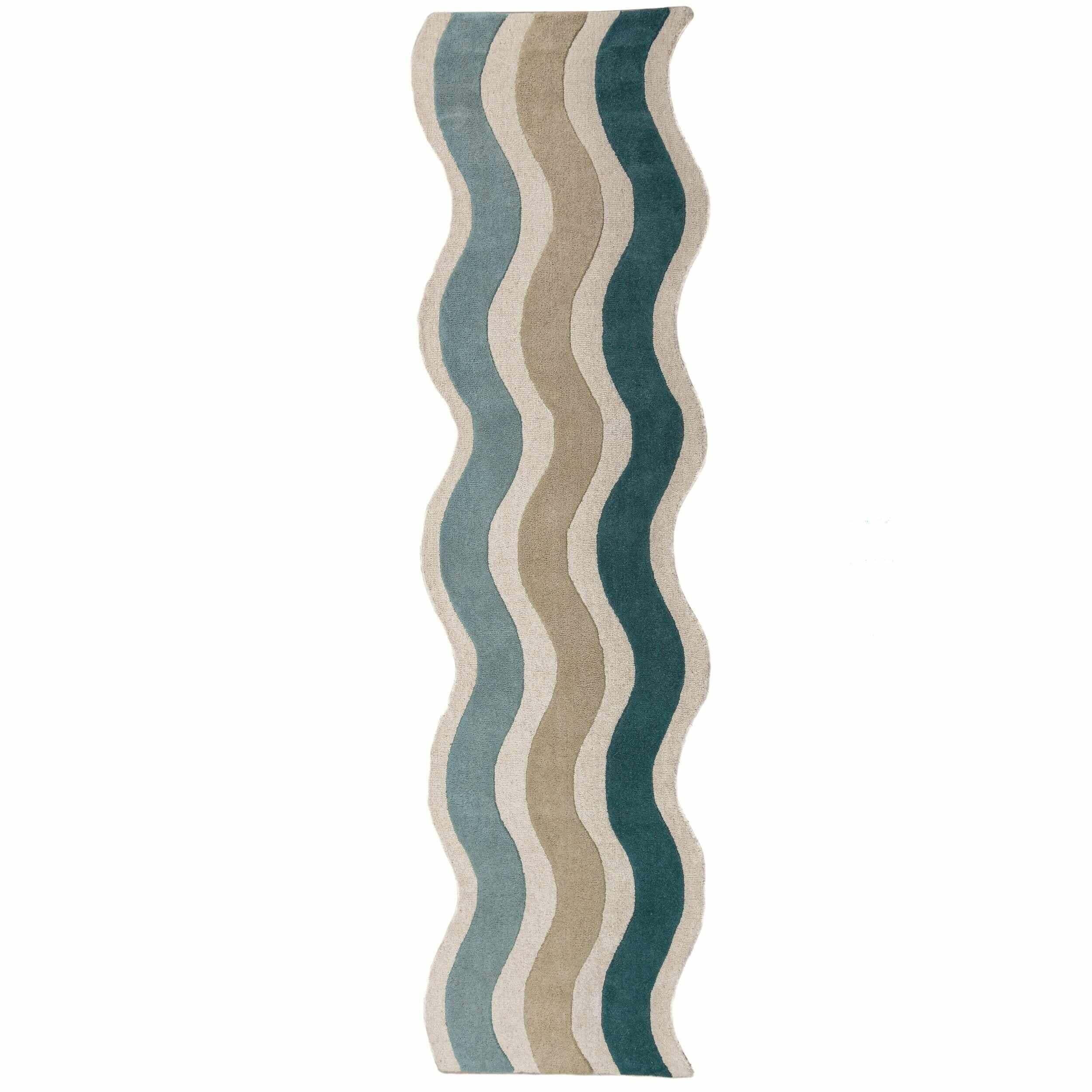 Tapis de couloir en laine festonné CASCADE
