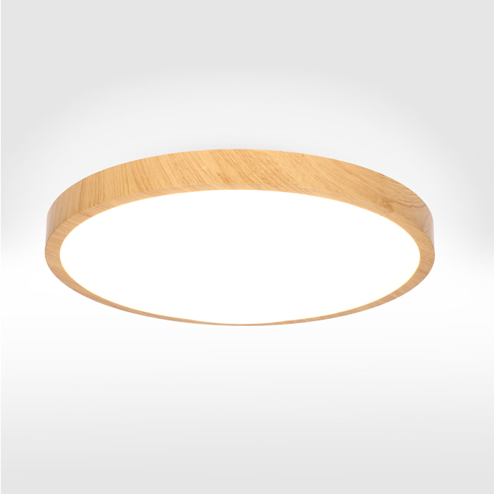 FORLIGHT Plafon Ip44 Tempo Ø410Mm Led 22,8W 3000K Imitación Madera 1821Lm