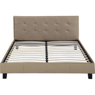 Lit double en pvc "Julia" - 160 x 200 - Taupe