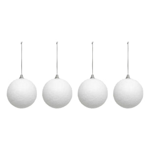 Lot de 8 boules neige D.8cm polystyrène blanc
