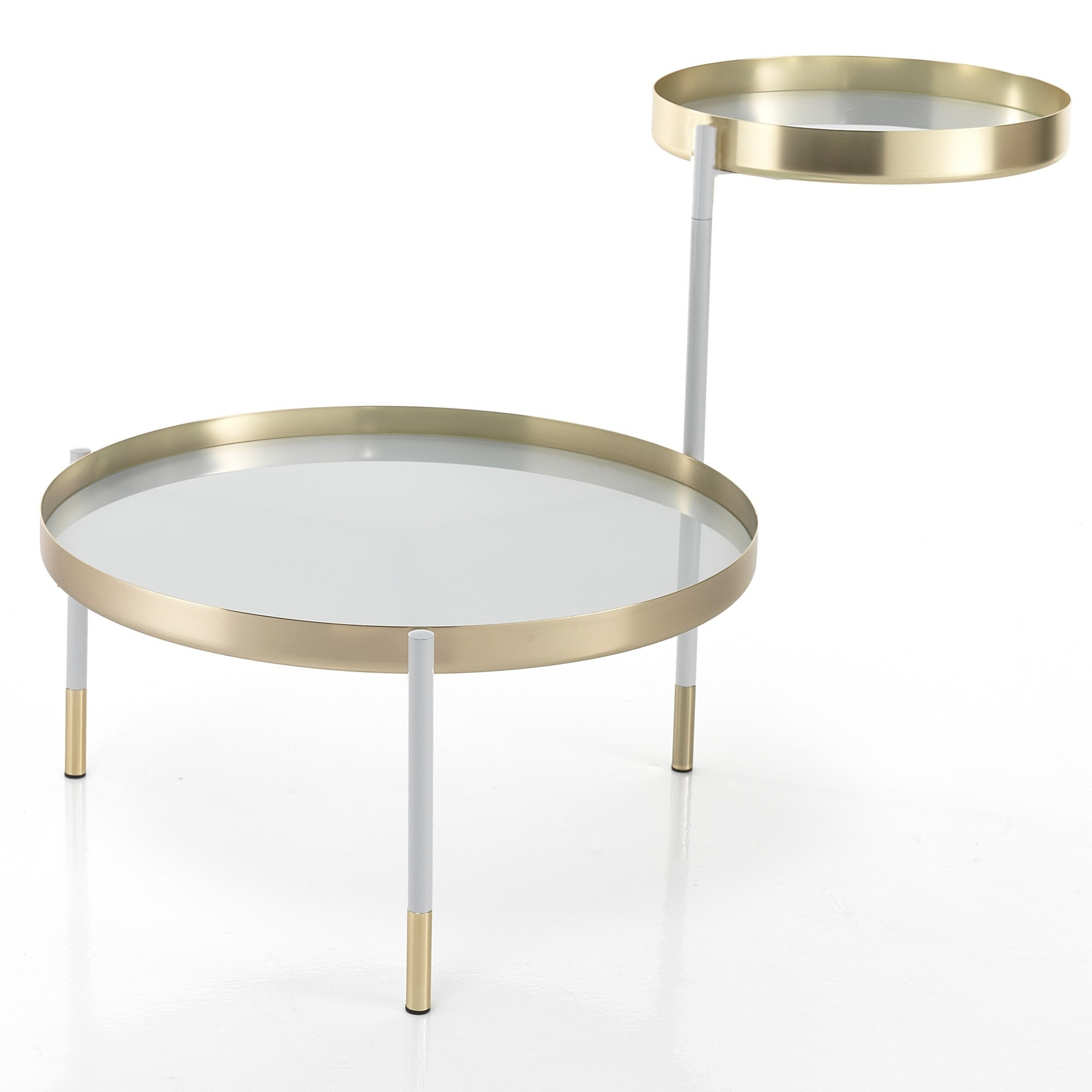 Table basse Tomasucci LINCOLN, en verre, blanc, 60 × 60 × 60 cm