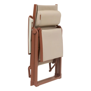 Fauteuil de jardin Decima beige lin/acajou