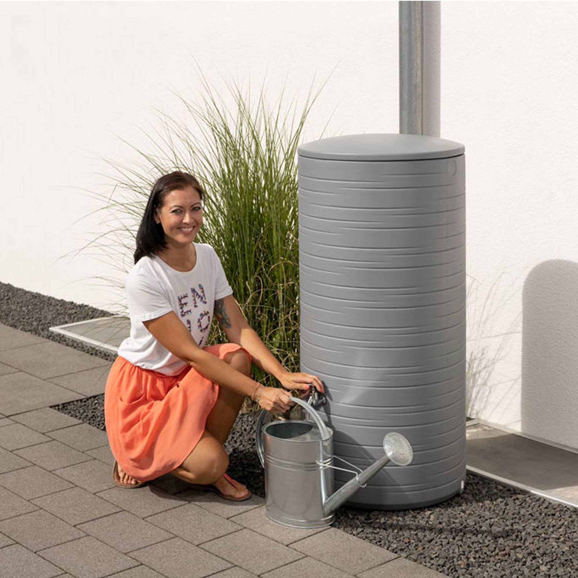 Bidón para agua de lluvia novara de 280l color gris