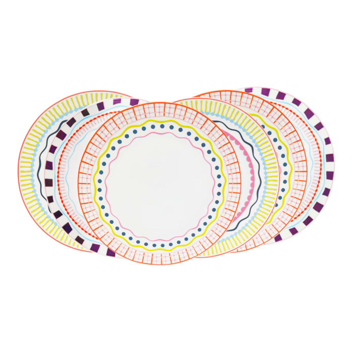 Lot de 6 grandes assiettes, RELAX SUNSET