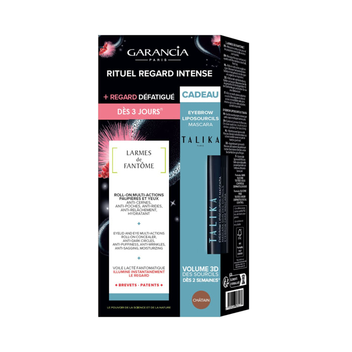 Larmes de fantôme - Coffret Roll-On 10ml + Mascara Liposourcils Châtain 5ml