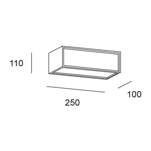 Forlight Quanta aplique exterior negro rectangular para bombilla E27