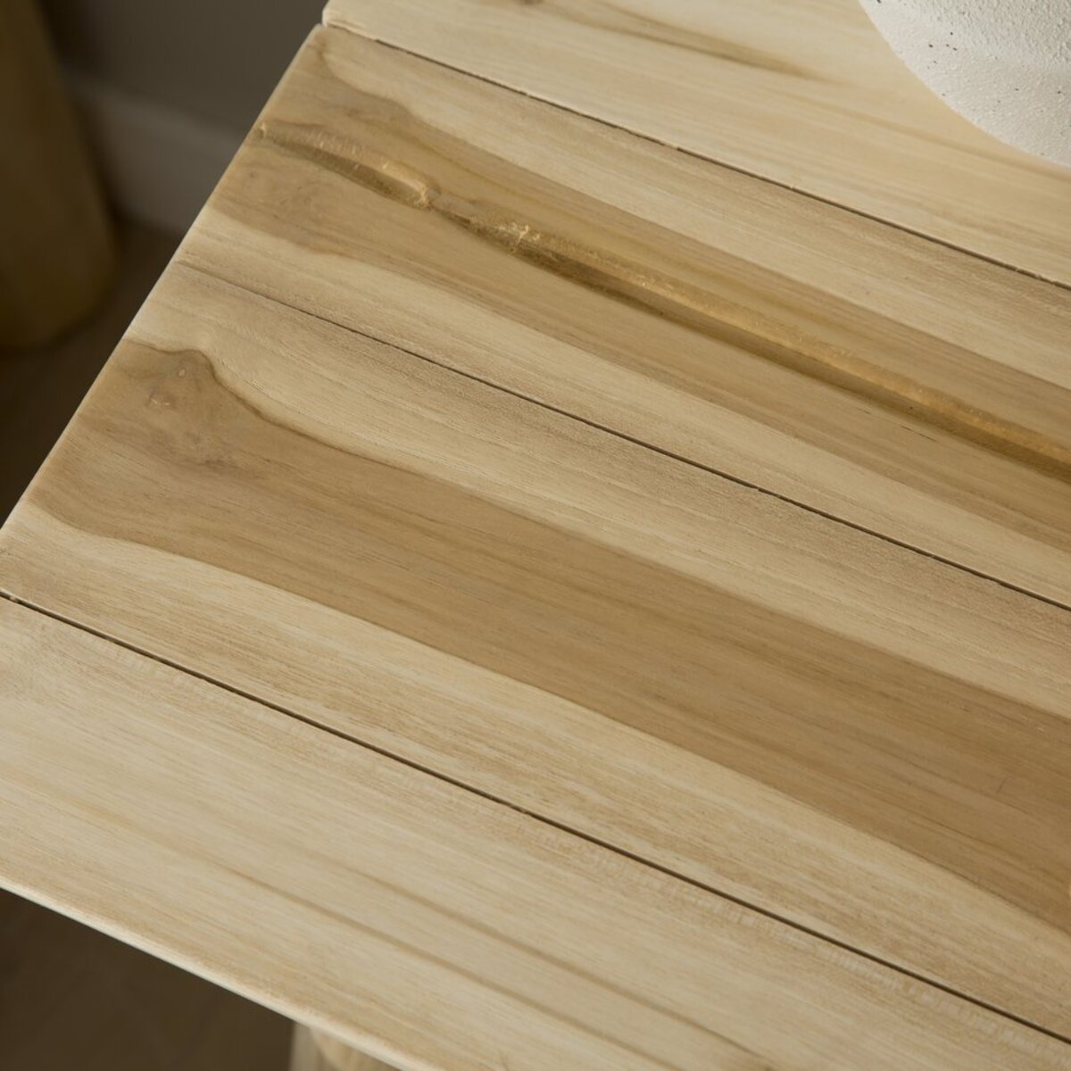 Table de chevet Nusa -troncs en bois massif de teck-couleur naturel 50 x 55 x 40 cm