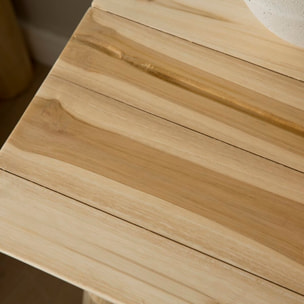 Table de chevet Nusa -troncs en bois massif de teck-couleur naturel 50 x 55 x 40 cm