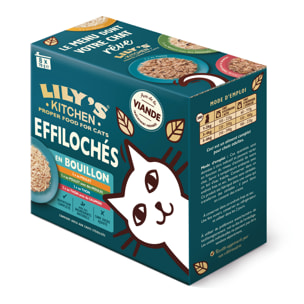 Lily's Kitchen Chat Effilochés en bouillon Multipack 8x70g - Lot de 4