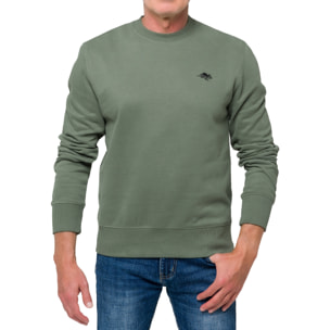 Felpa EAGLE girocollo in cotone Verde Militare