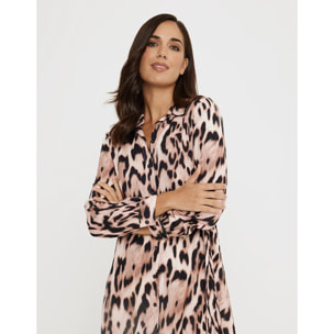 Vestido Largo Animal Print - Leormin