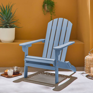 Fauteuil adirondack bleu en bois d'acacia avec accoudoirs KERINA. plusieurs coloris. 90 x 71 x 91.5 cm