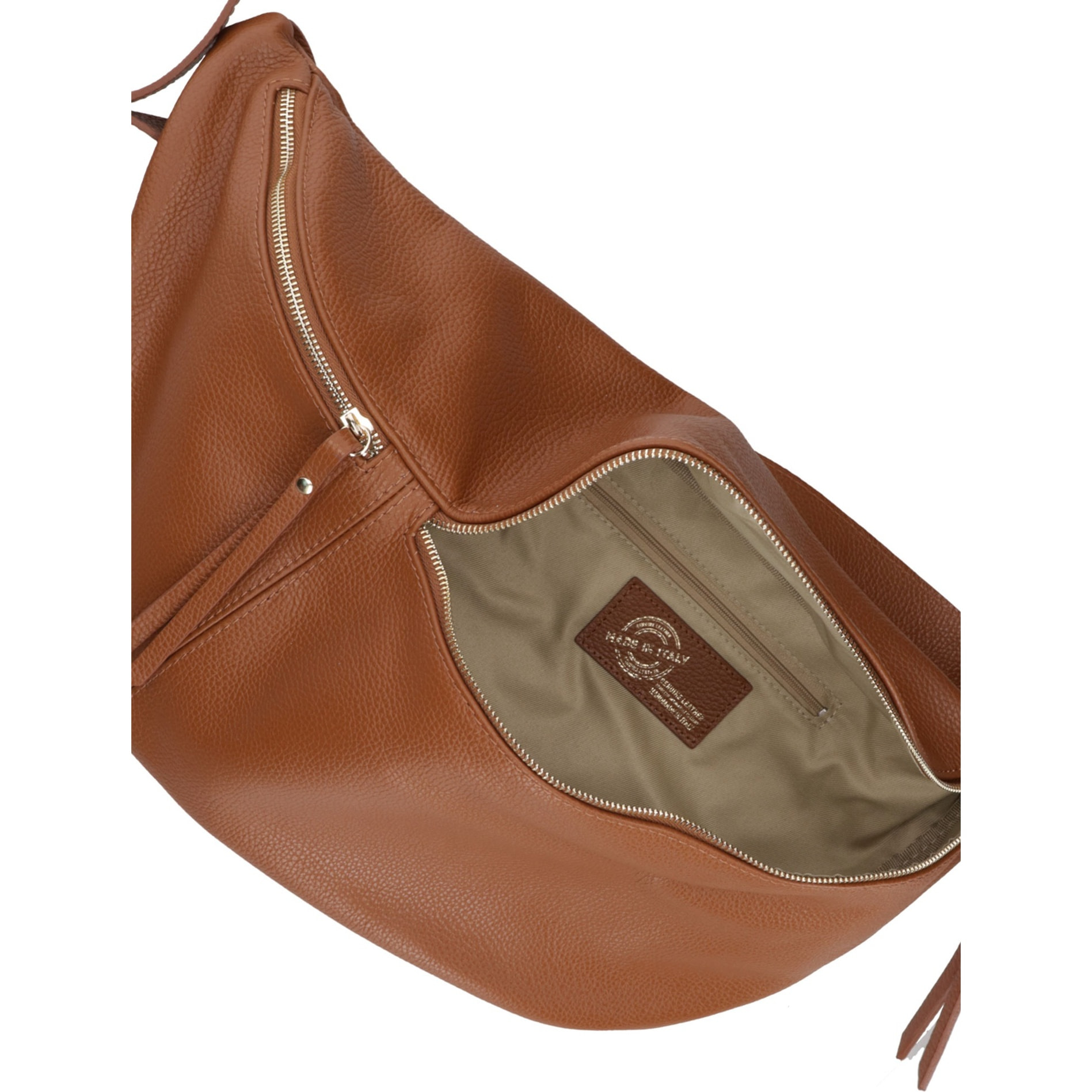 Borsa a tracolla da donna Made in Italy - Modello Caelia Plus - 100% pelle - 47.0 x 28.0 x 2.0 cm