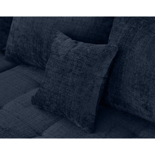 Rune - canapé panoramique d'angle gauche 7 places en velours texturé - Bleu