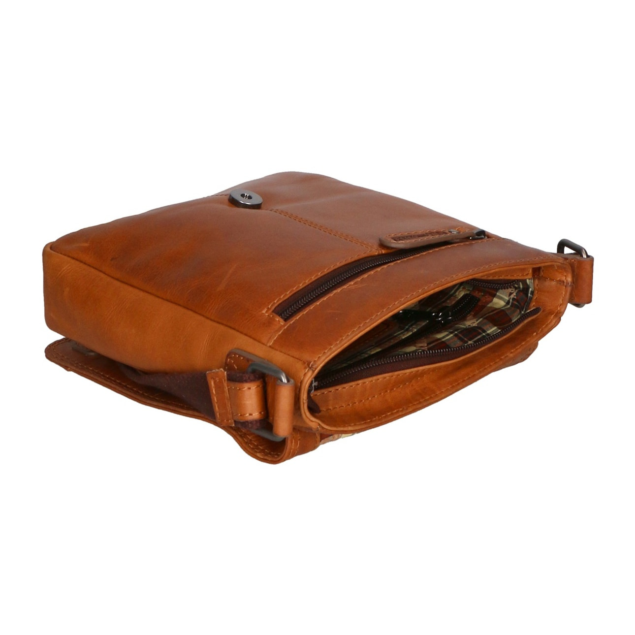 Borsa a tracolla da uomo - Modello False - 100% vera pelle - 26.0 x 30.0 x 7.0 cm