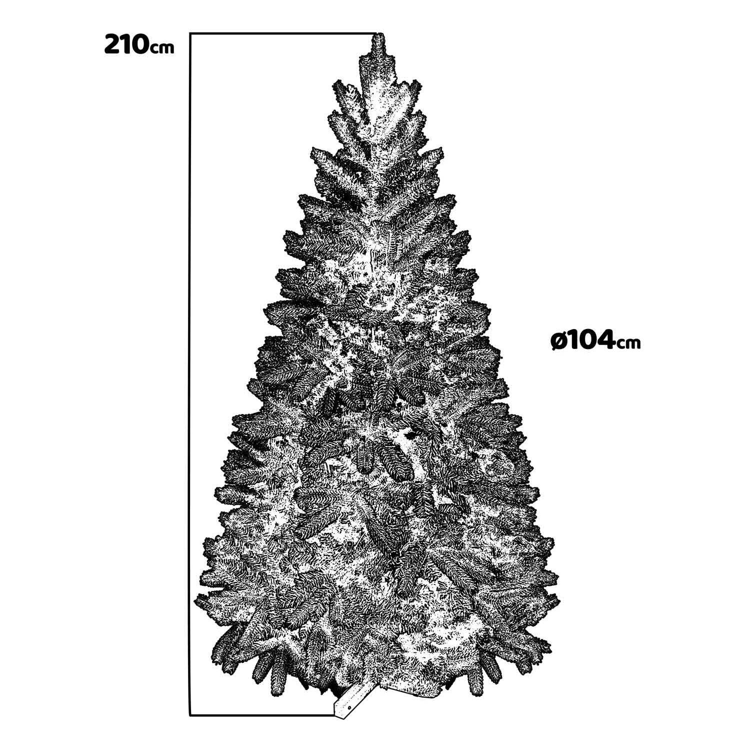 Blitzen - Albero di Natale effetto realistico in PE e PVC ø104x210H, 1140 rami