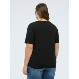 Fiorella Rubino - Camiseta de algodón con aplicaciones luminosas - Negro