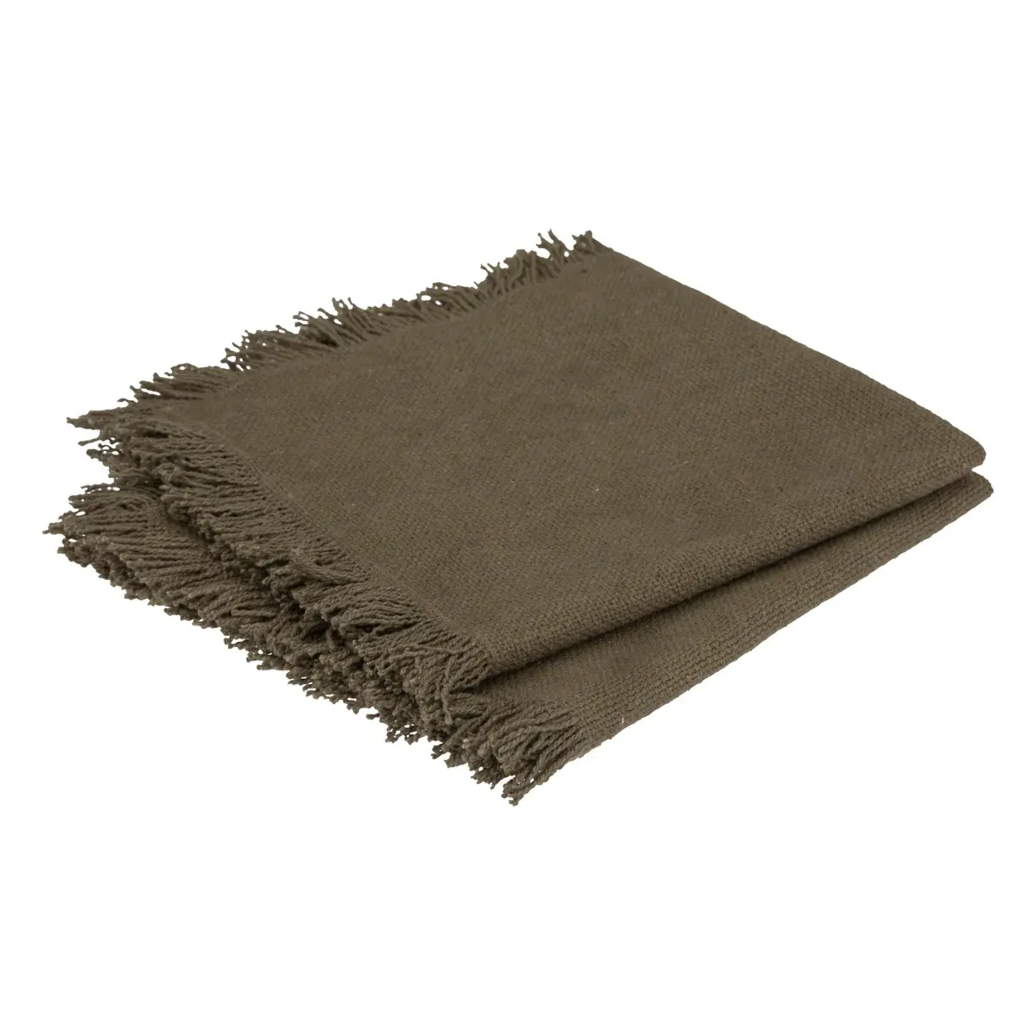 Lot de 2 serviettes de table "Maha" vert kaki 40x40cm