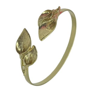 Pulsera calas dobles en latón ajustable dorado