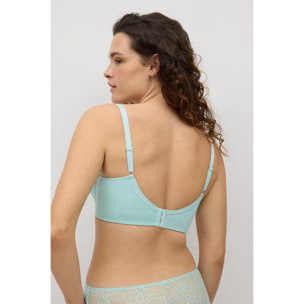 Reggiseno imbottito con ferretto in pizzo floreale nero