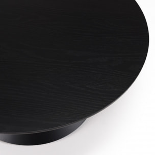 DALY - Table basse ronde noire 78x78cm pied conique métal