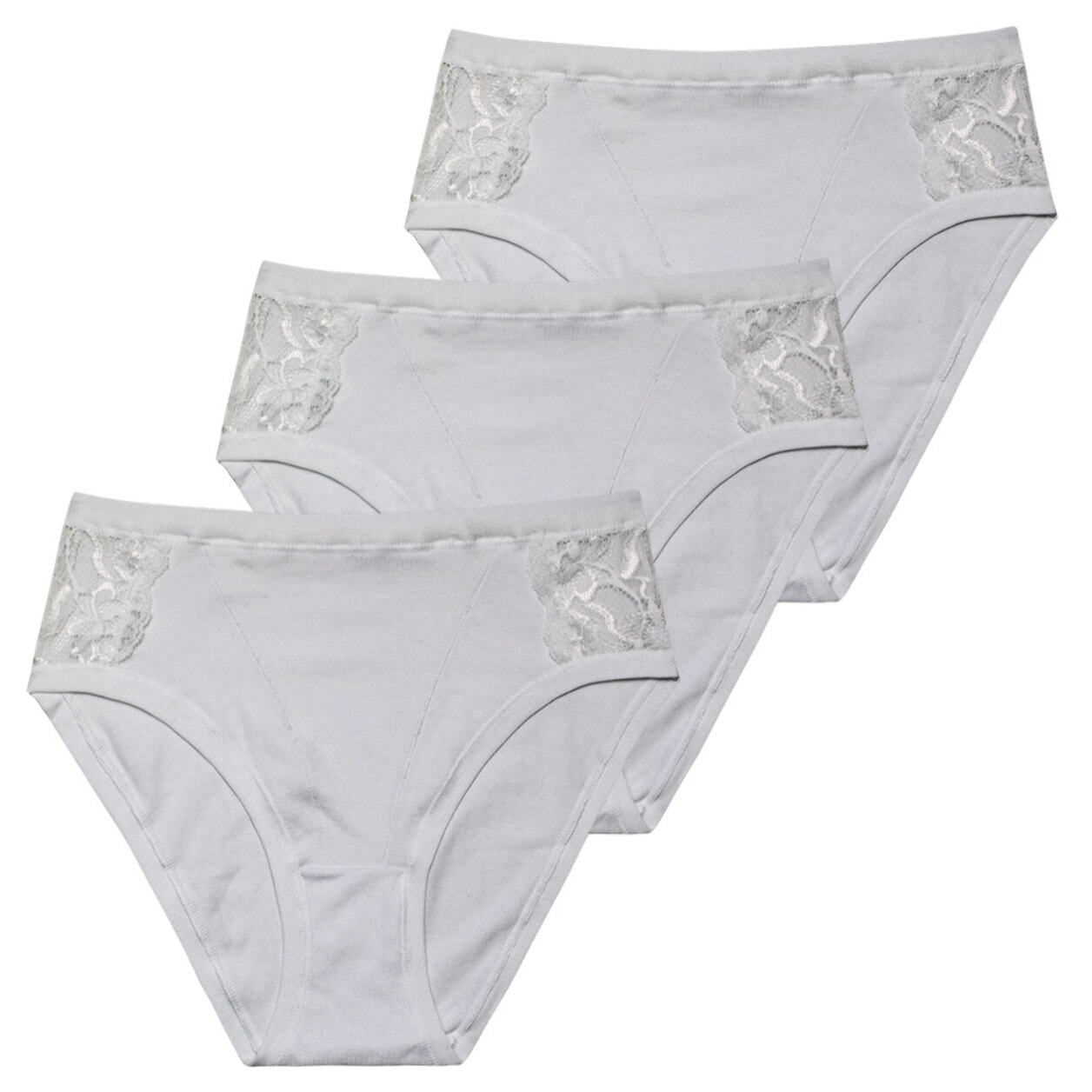 3 Slip da Donna Fianco Alto Nottingham in Cotone Modal, Art. SA6102, Bianco