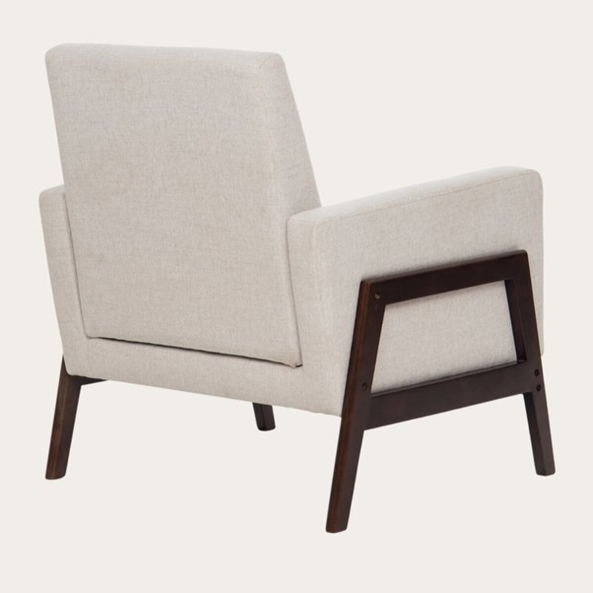 Fauteuil Arlene -bois massif dhévéa et revêtement-couleur noyer 75 x 85 x 75 cm