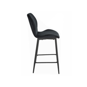 Chaise de bar en velours avec pieds en métal noir - FAUSTINE 2