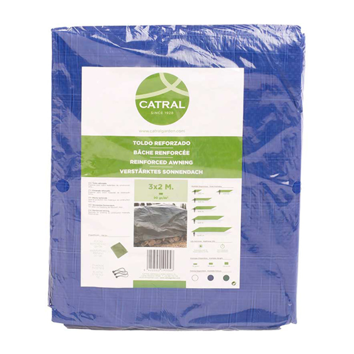 Toldo Reforzado Polietileno Azul 90 Gr