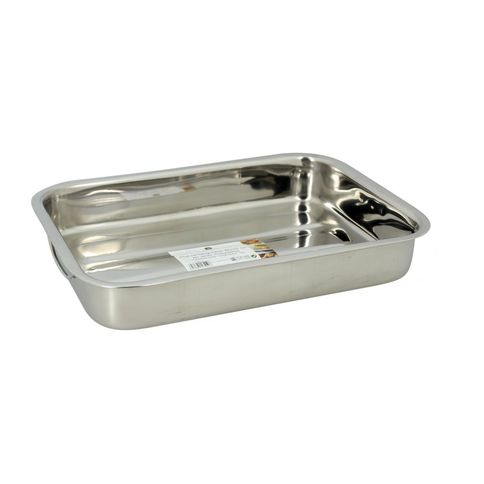 Plat à four rectangulaire en inox avec poignées 35x25cm HARRY