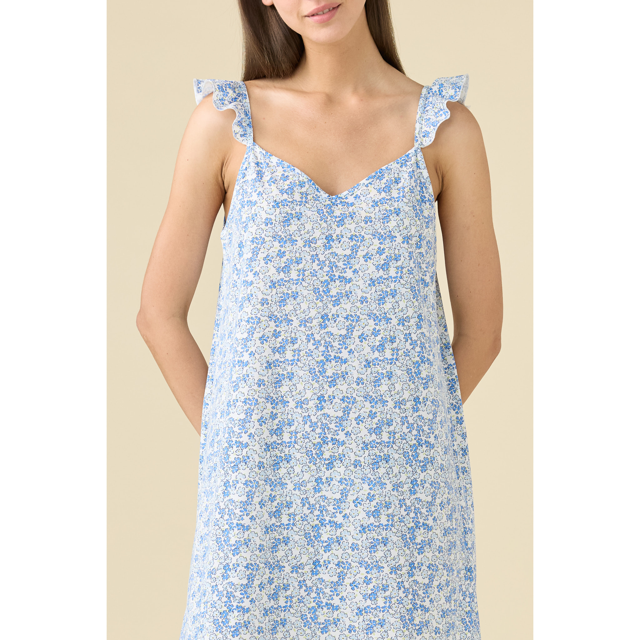 Camicia da notte donna estiva in cotone articolo bloom. Noidinotte