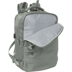 Mochila viaje cabina portatil 15,6 real madrid gris