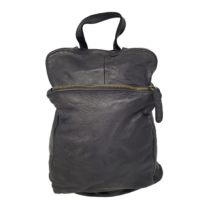 Chicca Borse Borsa Zaino Donna in Pelle Nero