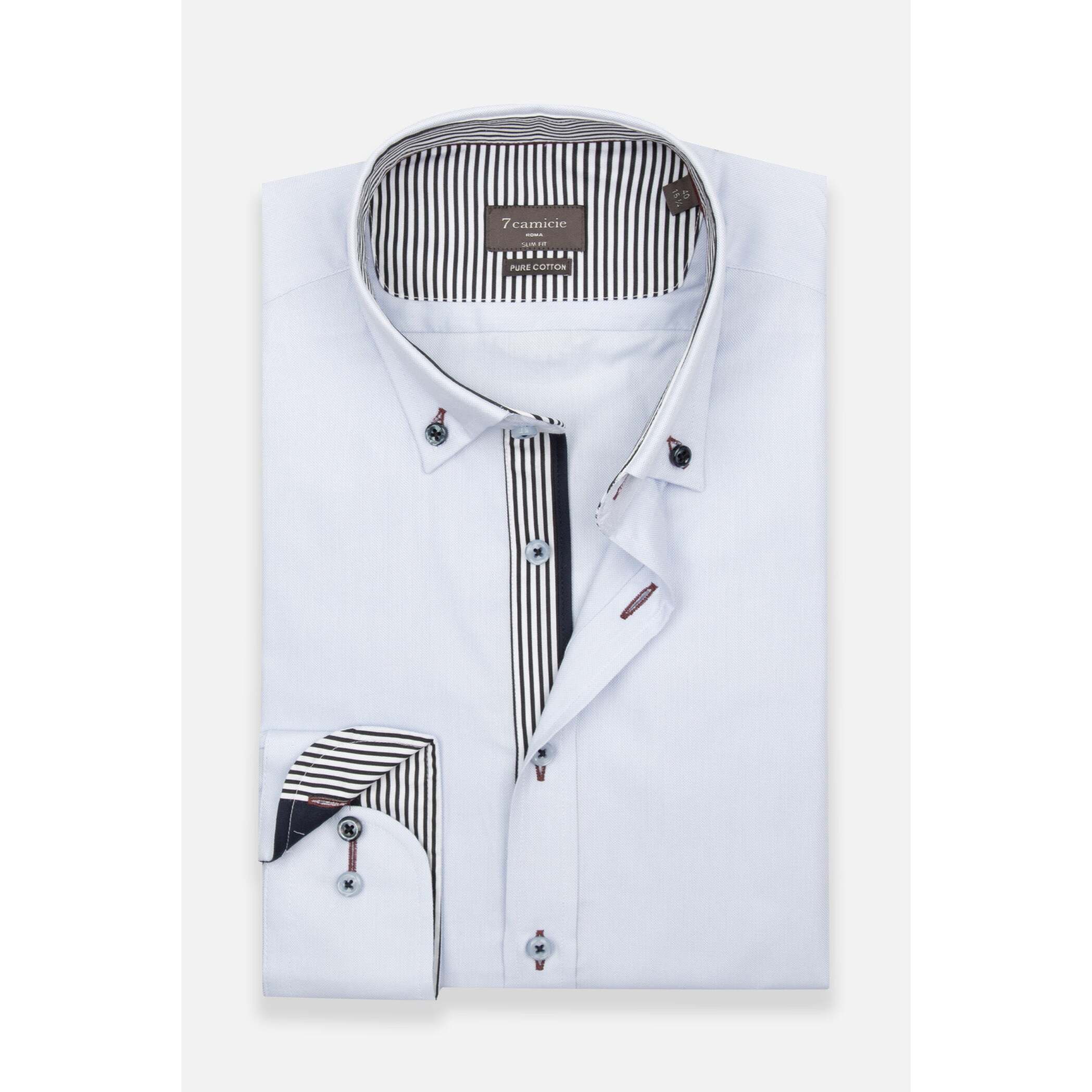 Camicia Uomo Botton Down Slim Oxford unito Celeste