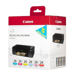 Cartouche d'encre CANON Pack Multipack 6 Originales PGI-29 Couleurs (Photo) - 4872B001