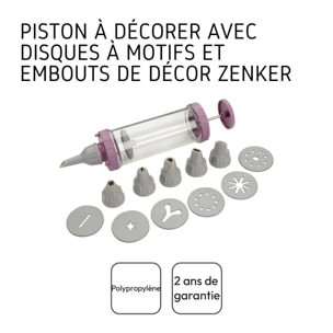 Seringue de pâtisserie et 6 embouts et 6 disques à motifs Zenker Sweet Sensation