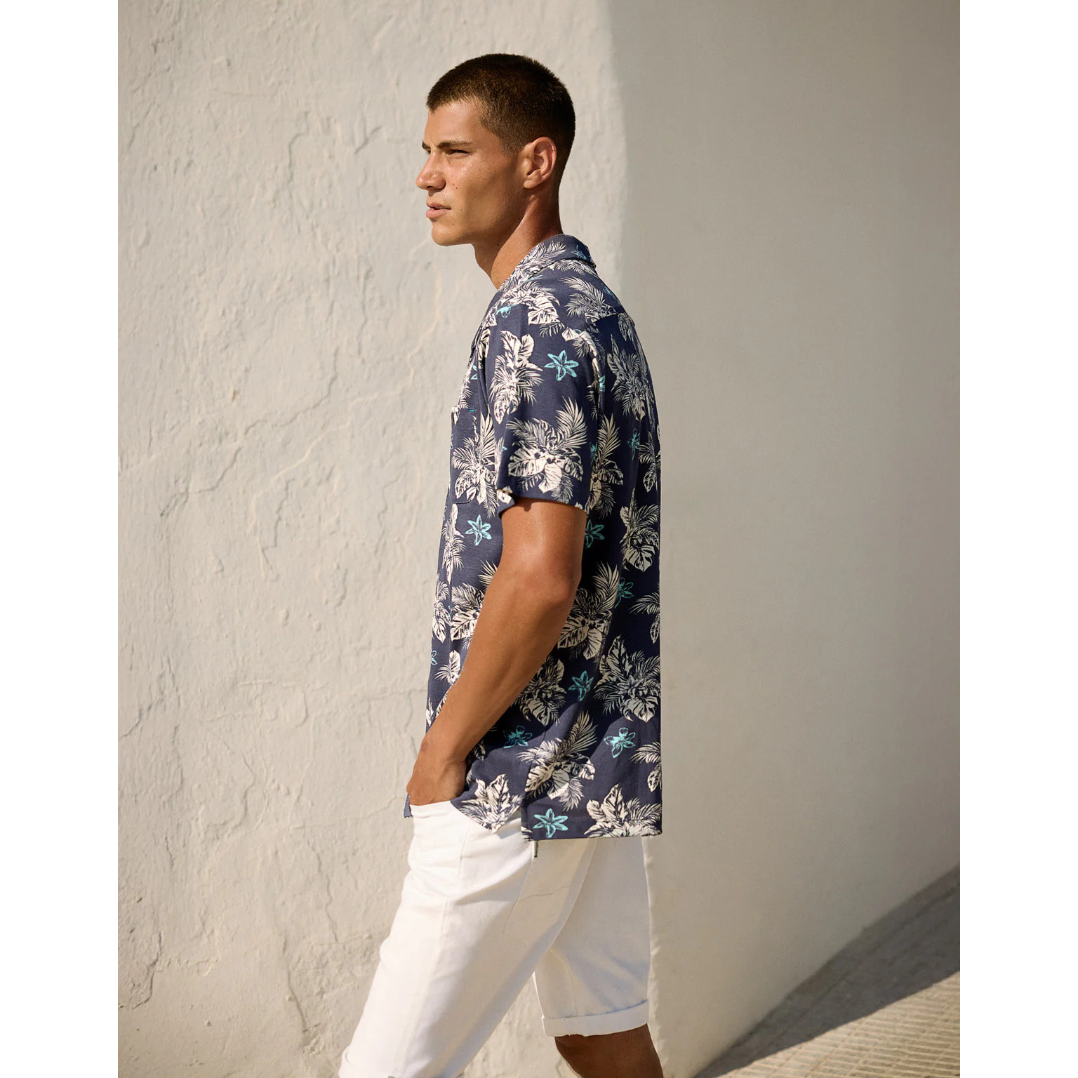 Camisa Manga Corta Azul Marino - Roundlip